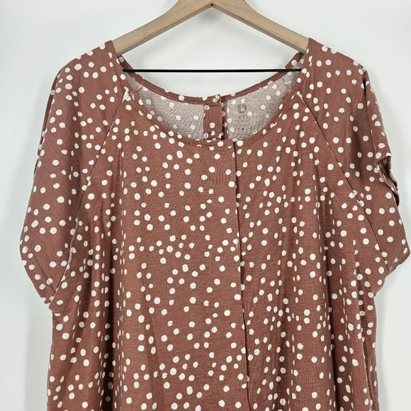 Kindred Bravely Pink White Polka Dot Universal Labor and Delivery Gown 1X - Picture 3 of 12